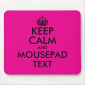 Tapis De Souris Custom pink and black keep calm mouse pad gift (Devant)