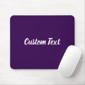 Tapis De Souris Custom Text on Dark Purple with White Script (Avec souris)