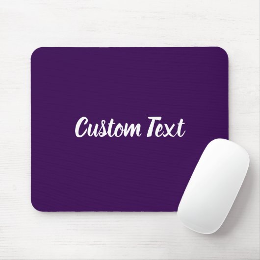 Tapis De Souris Custom Text on Dark Purple with White Script (Avec souris)