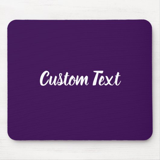Tapis De Souris Custom Text on Dark Purple with White Script (Devant)