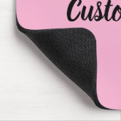 Tapis De Souris Custom Text on Light Pink with Black Script (Coin)