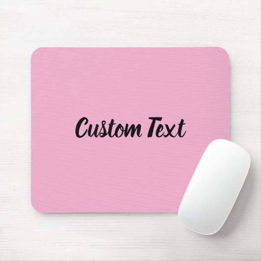 Tapis De Souris Custom Text on Light Pink with Black Script (Avec souris)