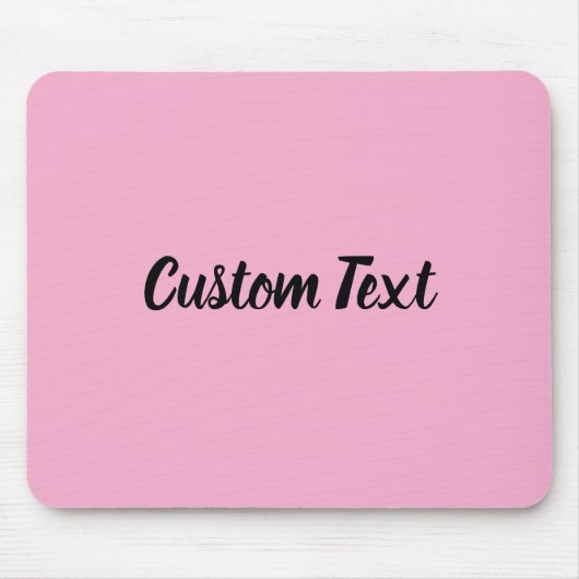 Tapis De Souris Custom Text on Light Pink with Black Script (Devant)