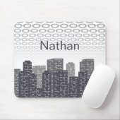 Tapis De Souris Custom Urban Cityscape Shades of Grey Personalised (Avec souris)