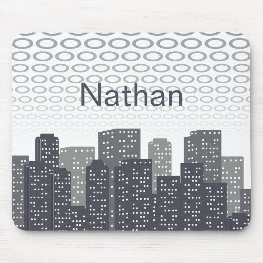 Tapis De Souris Custom Urban Cityscape Shades of Grey Personalised (Devant)