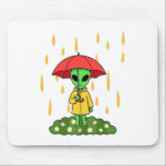 Tapis De Souris Cute Alien With Umbrella Kawaii Space Character<br><div class="desc">An adorable alien stands happily in the rain holding a tiny umbrella, creating a charming and playful scene. This cute extraterrestrial character brings together whimsical sci-fi fun and cozy rainy day vibes. Perfect for anyone who loves kawaii aliens, quirky space creatures, and lighthearted cartoon designs. The sweet alien and gentle...</div>
