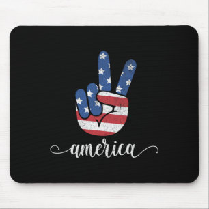 Tapis De Souris Cute America Peace Patriotic American Drapeau Usa