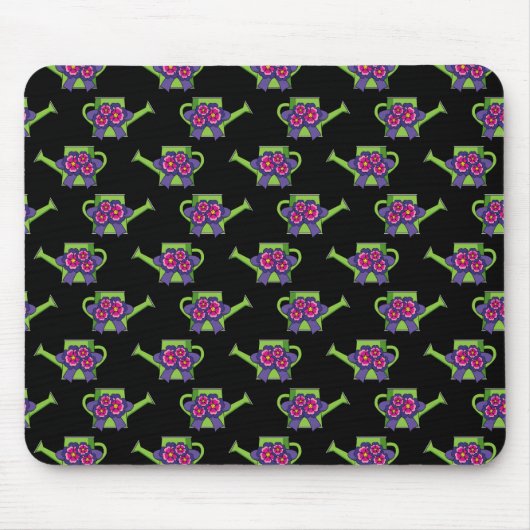 Tapis De Souris Cute arrosage canne avec Bouquet de fleurs (Devant)