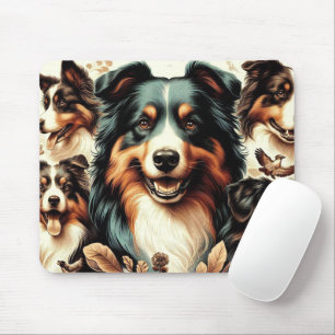 Tapis De Souris Cute Australian Shepherd Peinture