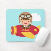 Tapis De Souris Cute Aviator Boy Avion Aventure Pour Enfants (Avec souris)