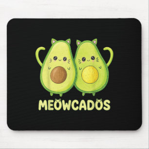 Tapis De Souris Cute Avocado Kitten Pun Funny Kawaii Alimentation