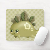 Tapis De Souris Cute Baby Leafy Dino - créature style kawaii (Avec souris)