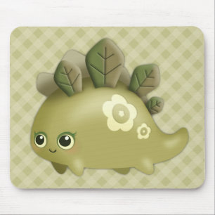 Tapis De Souris Cute Baby Leafy Dino - créature style kawaii
