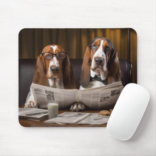 Tapis De Souris Cute basset hounds lecture journal (Avec souris)