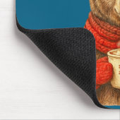 Tapis De Souris Cute Bear With Santa Hat Coffee Lover Funny Winter (Coin)
