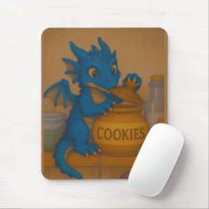 Tapis De Souris Cute bigeye bébé bleu tempête dragon cookies imagi