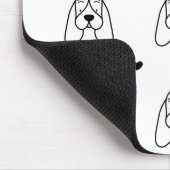 Tapis De Souris Cute Black and White Basset Hound Heart Pattern (Coin)