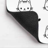 Tapis De Souris Cute Black and White Cat and Heart Pattern (Coin)