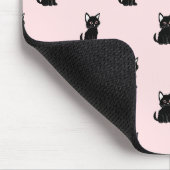 Tapis De Souris Cute Black Cat Pattern on Pastel Pink (Coin)