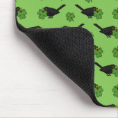 Tapis De Souris Cute Blackbird avec Shamrock Clover Carton (Coin)
