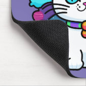 Tapis De Souris Cute blanc Cosmique Espace Kitty Chat (Coin)