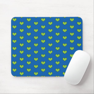 Tapis De Souris Cute Bleu et Vert Coeurs Motif Pad Souris
