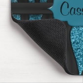 Tapis De Souris Cute Blue Black Glittery Zebra Stria Print (Coin)