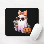Tapis De Souris Cute Bougie Ghost Café Citrouille saison Éffrayant (Avec souris)
