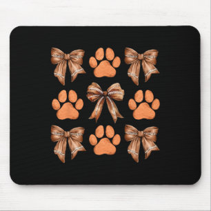Tapis De Souris Cute Bow Coquette chien Empreinte de patte esthéti