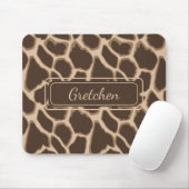 Tapis De Souris Cute Brown et Tan Giraffe peau Mousepad (Avec souris)