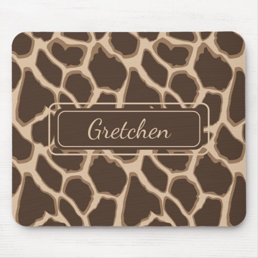 Tapis De Souris Cute Brown et Tan Giraffe peau Mousepad (Devant)