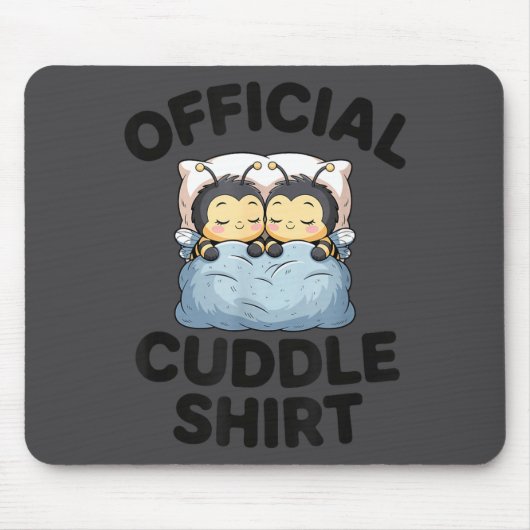 Tapis De Souris Cute Bumble Bee Couple Cuddle  (Devant)
