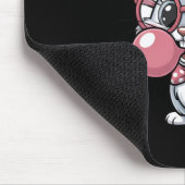 Tapis De Souris Cute Bunny with Glasses Blowing Bubble Gum (Coin)