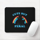 Tapis De Souris Cute But Feral Raccoon With Rainbow Funny Raccoon (Avec souris)
