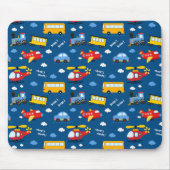 Tapis De Souris Cute Cartoon Vehicles Pattern (Devant)