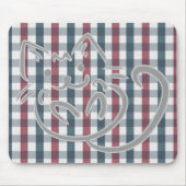 Tapis De Souris Cute Cat and Plaid Pattern (Devant)