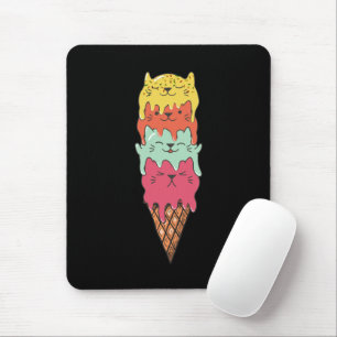 Tapis De Souris Cute Cat Ice Cream   Kawaii Kittens