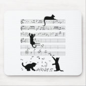 Tapis De Souris Cute Cat Kitty Playing Music Note Clef (Devant)