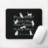 Tapis De Souris Cute Cat Kitty Playing Music Note Clef (Avec souris)