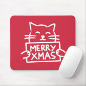 Tapis De Souris Cute Cat Merry Xmas (Avec souris)