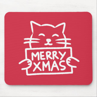 Tapis De Souris Cute Cat Merry Xmas