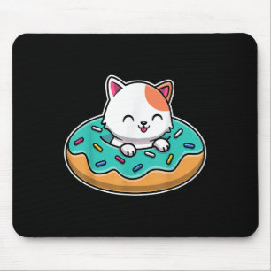 Tapis De Souris Cute Chat Dans Un Donut Drôle Amoureux des chats D