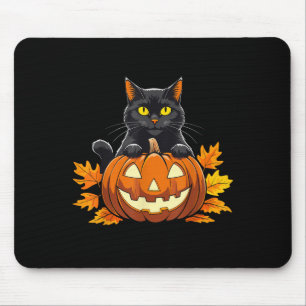 Tapis De Souris Cute Chat noir Citrouille Halloween Costume Éffray