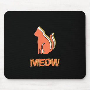 Tapis De Souris Cute Chat, Orange & Animal Jaune, Pop Art Abstrait