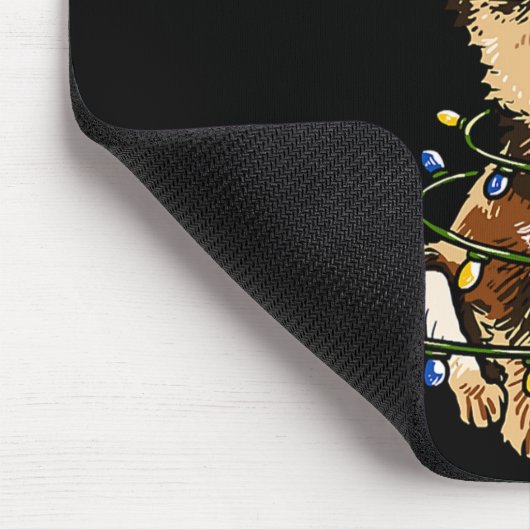 Tapis De Souris Cute Chihuahua Santa Christmas Tree Lights Xmas Do (Coin)