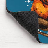 Tapis De Souris Cute Christmas Bear Sledding In Snow Funny Winter (Coin)