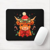 Tapis De Souris Cute Christmas Highland Cow Mooey Xmas Heifer Sant (Avec souris)