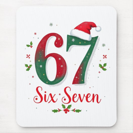 Tapis De Souris Cute Christmas Meme Six Seven 67 6 7 Holiday (Devant)