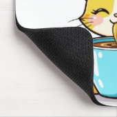 Tapis De Souris **Cute Coffee Cat – Adorable Cat Drinking Coffee I (Coin)