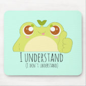 Tapis De Souris Cute Comprendre Grenouille verte (Devant)
